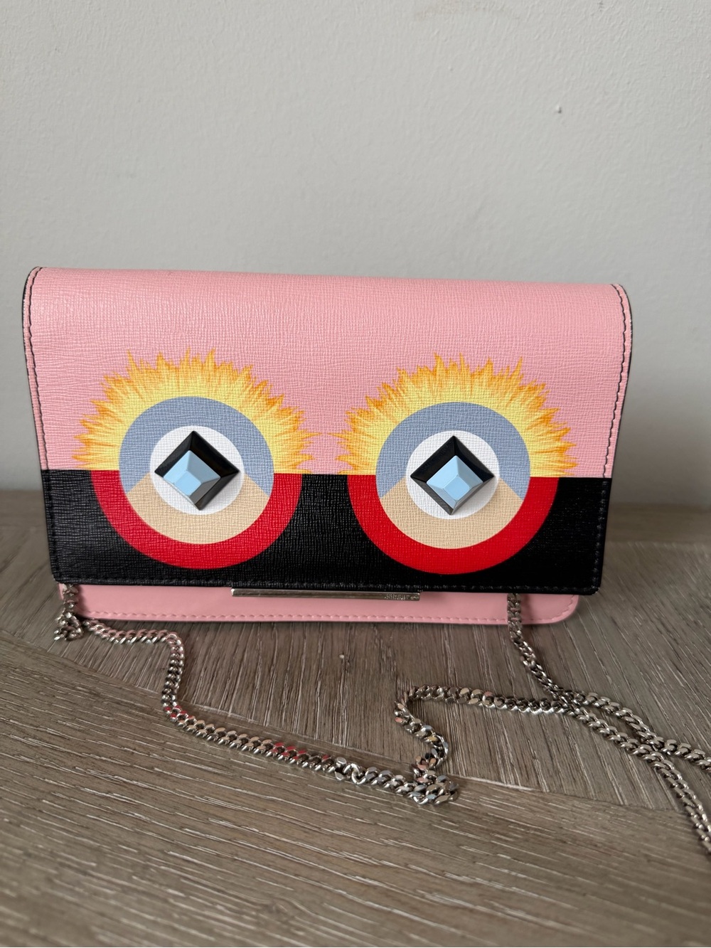 Fendi Monster Pink Wallet on Chain
